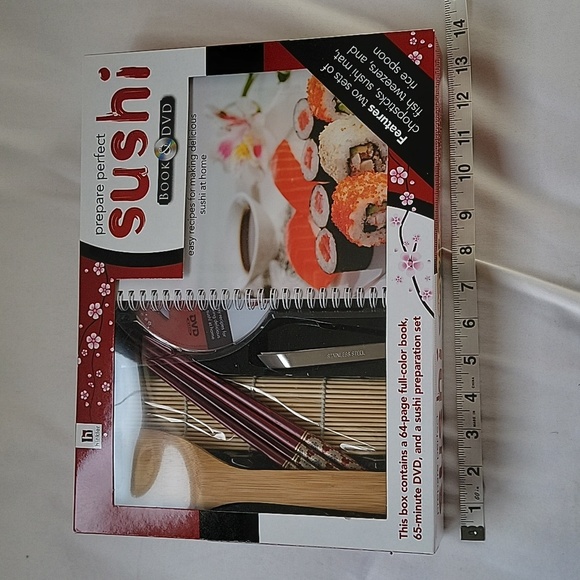 Complete Sushi Preparation Kit and DVD Kit Chopsticks Rolling Mat Rice Spoon - Picture 2 of 4